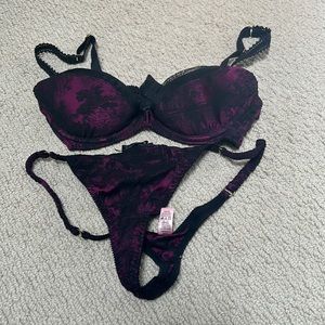 Agent provocateur purple sparkling set - 32c top and size 3 thong